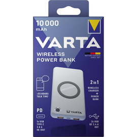 Akku Powerbank Wireless 3,7V/10.000mAh weiss Power Delivery VARTA 57913101111 2xUSB-A/1xUSB-C, QC 3.0 Produktbild