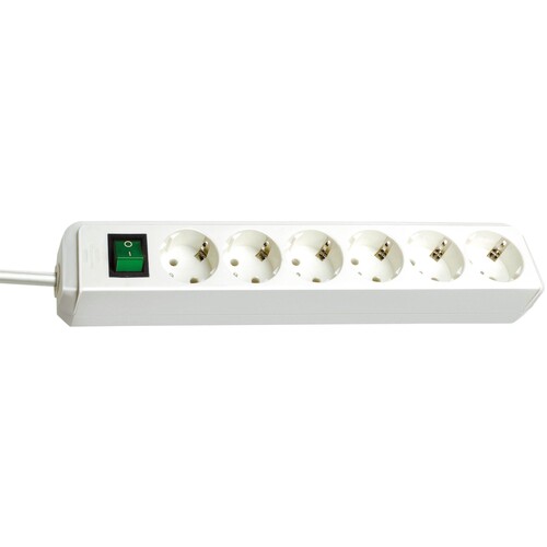 Steckdosenleiste Eco-Line 6-fach 1,5m Kabel weiß mit Schalter brennenstuhl 1159520015 Produktbild Front View L