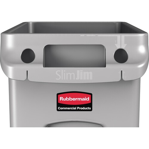 Rubbermaid Abfallbehälter Slim Jim FG354060GRAY 87l grau Produktbild Additional View 2 L