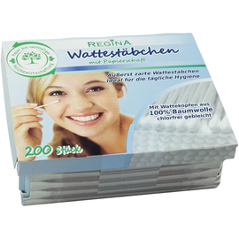 Regina Wattestäbchen 10000817 Papierschaft 200St. (PACK=200 STÜCK) Produktbild