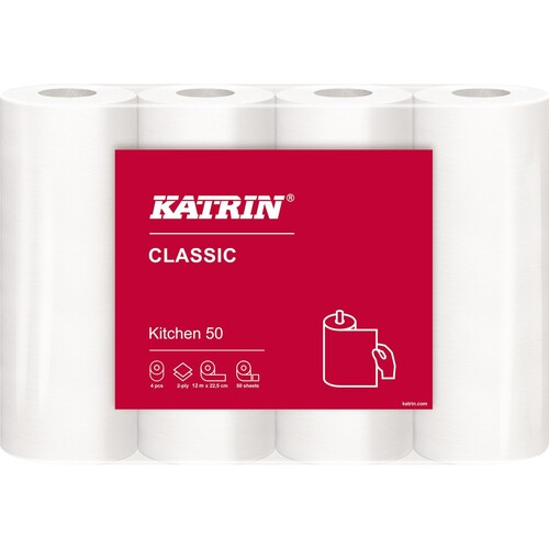 Katrin Küchenrolle Classic 47789 2lg 50Bl 4 Rl./Pack. (PACK=4 ROLLEN) Produktbild Front View L