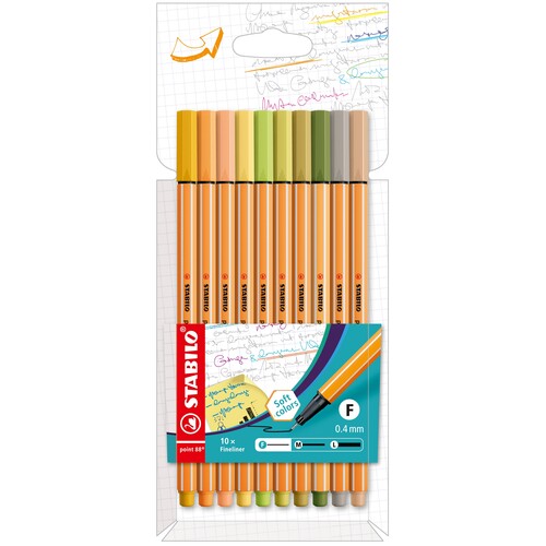 Fineliner Point 88 Etui 0,4mm farbig sortiert Stabilo 8810-22 (ETUI=10 STÜCK) Produktbild