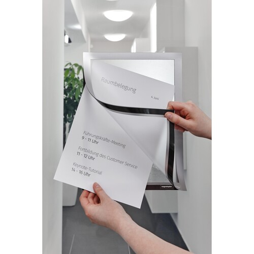 Informationsrahmen magnetofix A4 silber/transparent selbstklebend Magnetoplan 1131932 (PACK=2 STÜCK) Produktbild Additional View 3 L