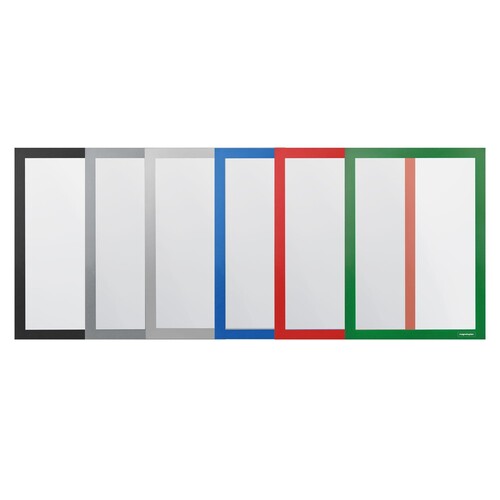 Informationsrahmen magnetofix A4 farbig sort./transparent selbstklebend Magnetoplan 1131910 (PACK=6 STÜCK) Produktbild Front View L