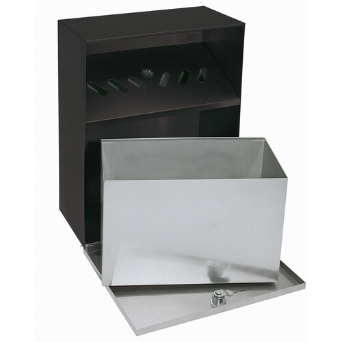 Wandaschenbecher mit Dach grau/schwarz 28x14x37,3cm Wedo 17038112 Produktbild Additional View 1 L