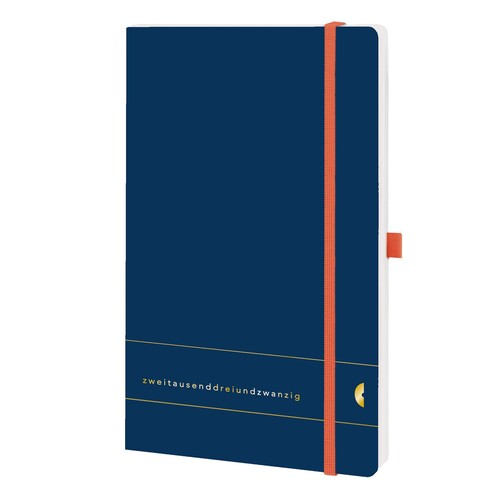 Buchkalender Chronobook Orginis A5 2023 ocean blue Elementary Chronoplan 1Tag/2Seiten 50483 Produktbild