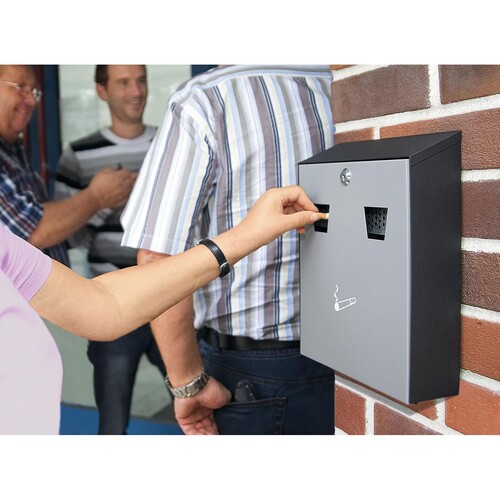 Wandaschenbecher kompakt grau/schwarz 25,6x7,5x32cm Wedo 17035112 Produktbild Additional View 2 L