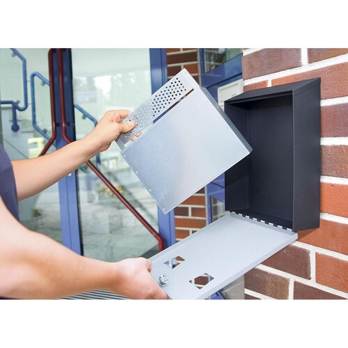 Wandaschenbecher kompakt grau/schwarz 25,6x7,5x32cm Wedo 17035112 Produktbild Additional View 3 L