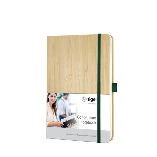 Notizbuch Conceptum Hardcover A5 Dot-Lineatur 100g bamboo Sigel Nature Edition CO670 Produktbild Additional View 1 L