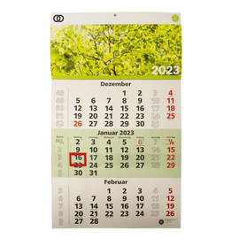 Soennecken Dreimonatswandkalender oeco 2023 5102-23 29,6x49cm Produktbild