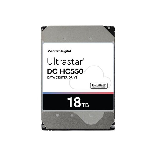 WD Ultrastar DC HC550 WUH721818AL5204 - Festplatte - 18 TB - intern - 3.5" (8.9 cm) Produktbild Front View L
