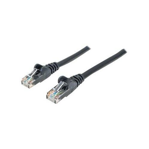 Intellinet Network Patch Cable, Cat6, 2m, Black, CCA, U/UTP, PVC, RJ45, Gold Plated Contacts, Snagle Produktbild