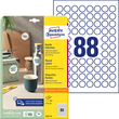 Etiketten Laser Ø 20mm auf A4 Bögen weiß Zweckform 6222-10 (PACK=880 STÜCK) Produktbild