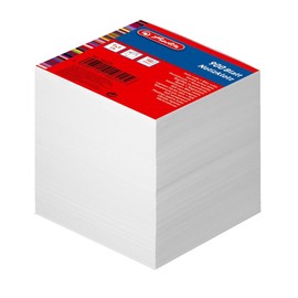Zettelklotz geleimt 9x9x9cm weiß Papier Herlitz 300003738 Produktbild