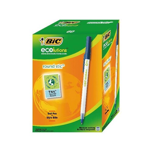Kugelschreiber Ecolutions Round Stic 0,4mm mittel blau Bic 8932403 Produktbild Additional View 1 L