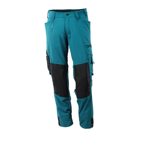 Hose mit Knietaschen, Stretch, leicht /  Gr. 82C48, Dunkelpetroleum Produktbild Front View L