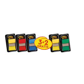 Haftstreifen Post-it Index Promotion 3+2 Streifen farbig sortiert 3M 680-P5 (PACK = 5X50STÜCK) Produktbild