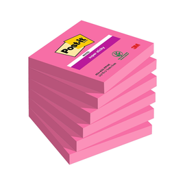 Haftnotizen Post-it Super Sticky Notes 76x76mm powerpink Papier 3M 654-6SS-PPNK 6x90 Blatt (PACK=540 BLATT) Produktbild