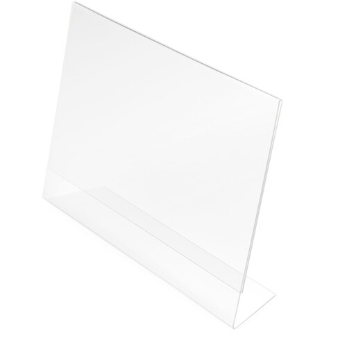Tischaufsteller Classic Image A4 quer schräg für einseitige Präsentation glasklar Polystyrol Deflecto 47301 Produktbild Front View L