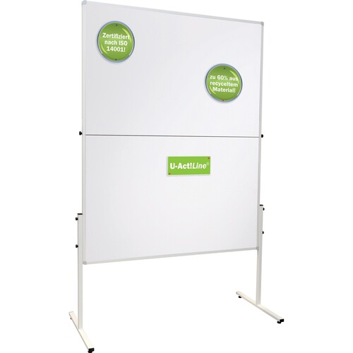 Moderationswand U-Act!Line klappbar 120x190cm Karton/Karton weiß Franken MT9907 Produktbild Additional View 2 L