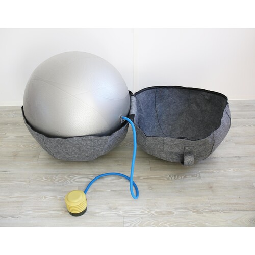 Sitzball ERGO SPHERE 65cm Durchmesser grau Filz Unilux 400165093 Produktbild Additional View 2 L