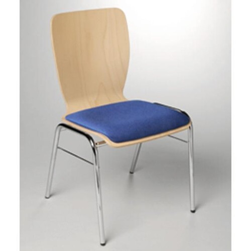 Besucherstuhl JARA Gestell verchromt Sitzpolster-Farbe blau Deskin 30346652 Produktbild Front View L