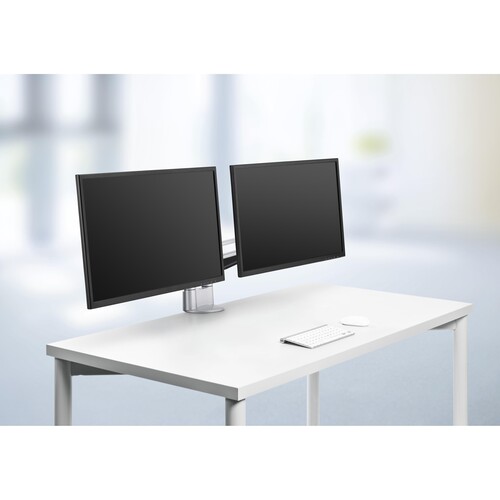 Monitorhalter Clu Duo C Arm mit Tischbefestigung silber Novus 990+4019+000 Produktbild Back View L