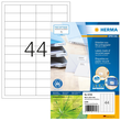 Etiketten Inkjet+Laser+Kopier recycling 48,3x25,4mm auf A4 Bögen Herma weiß 10726 (PACK=3520 STÜCK) Produktbild