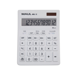 Tischrechner 12-stelliges Display MXL12 weiß Solar-/Batteriebetrieb Maul 7267002 20,5x15,5x3,5cm Produktbild
