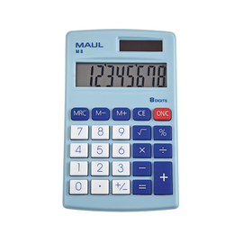 Taschenrechner 8-stelliges Display M8 hellblau Solar-/Batteriebetrieb Maul 7261034 11,5x6,9x1cm Produktbild