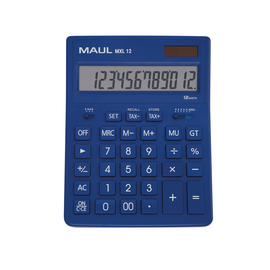 Tischrechner 12-stelliges Display MXL12 20,5x15,5x3,5cm Solar-/Batteriebetrieb blau  Maul 7267034 Produktbild