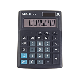 Tischrechner 8-stelliges Display MC8 schwarz Solar-/Batteriebetrieb Maul 7265090 13,7x10,3x3,1cm Produktbild