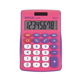 Tischrechner 8-stelliges Display MJ450 pink 11,3x7,2x1,9cm Solar-/Batterie- betrieb Maul 7263022 Produktbild