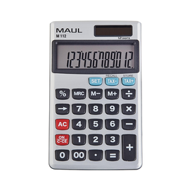 Taschenrechner 12-stelliges Display M112 schwarz Solar-/Batteriebetrieb Maul 7262295 11,9x7x1cm Produktbild