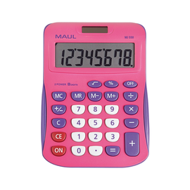 Tischrechner 8-stelliges Display MJ550 pink 15,5x11x2,5cm Solar-/Batterie- betrieb Maul 7263422 Produktbild
