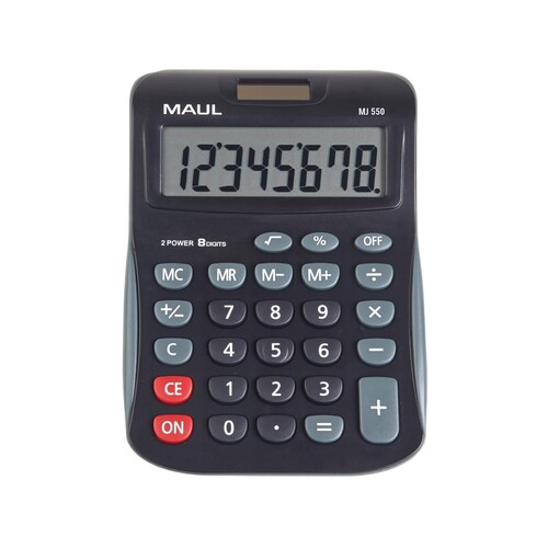 Tischrechner 8-stelliges Display MJ550 schwarz Solar-/Batteriebetrieb Maul 7263490 15,5x11x2,5cm Produktbild