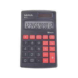Taschenrechner 12-stelliges Display M12 schwarz Solar-/Batteriebetrieb Maul 7261490 11,9x7x1cm Produktbild