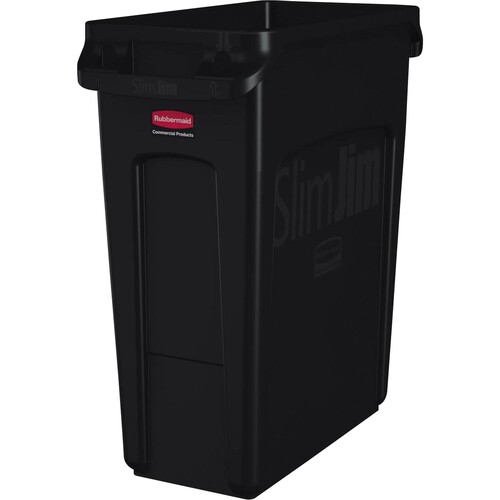 Rubbermaid Abfallbehälter Slim Jim 1955959 60l schwarz Produktbild Front View L