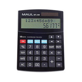 Tischrechner 12-stelliges Display MTL800 schwarz Solar-/Batteriebetrieb Maul 7269290 19x14x3cm Produktbild