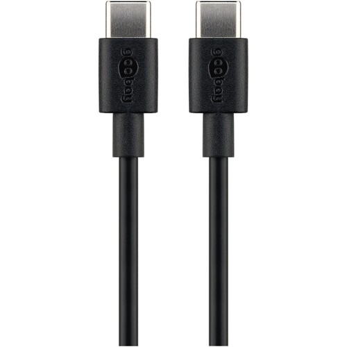 Goobay USB Kabel 66318 DAT USB-C/C v2.0 1m sw Produktbild Front View L