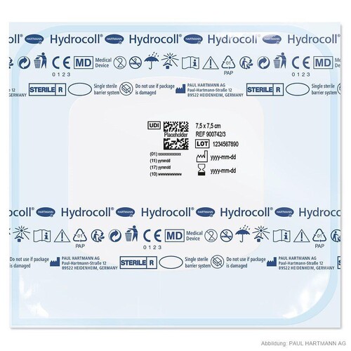 Hydrocoll Hydrokolloidverband steril 7,5 x 7,5 cm (10 Stck.)  (PACK=10 STÜCK) Produktbild Additional View 1 L