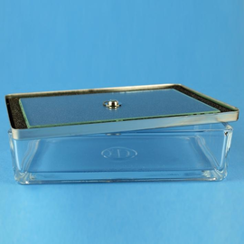 Glasschale mit Edelstahldeckel 12 x 6 x 4 cm Produktbild
