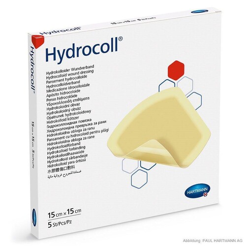 Hydrocoll Hydrokolloidverband steril 15 x 15 cm (5 Stck.) (PACK=5 STÜCK) Produktbild