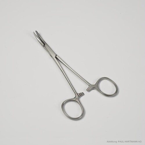 Peha-instrument Klemmen Halsted anatomisch, gebogen 12,5 cm (25 Stck.) (PACK=25 STÜCK) Produktbild Front View L