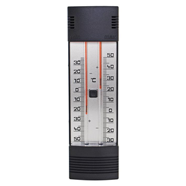 Maxima-Minima-Thermometer mit Drucktasten-Magnet, ohne Dach quecksilberfrei Produktbild