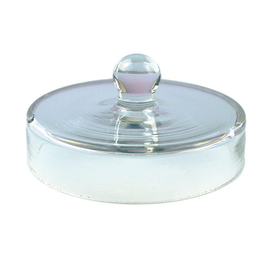Überfalldeckel aus Glas mit Knopf 10 cm Ø Produktbild