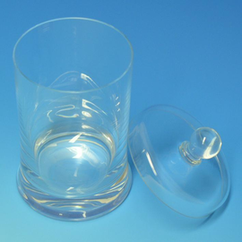Glaszylinder mit Überfallglasdeckel mit Knopf ca. 8 x 8 cm Ø Produktbild