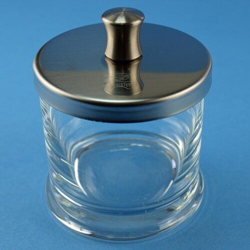 Glaszylinder mit Edelstahldeckel ca. 10 x 10 cm Ø Produktbild Front View L