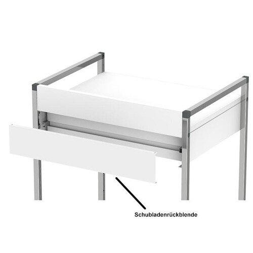 Schubladenrückblende weiß, 100 mm hoch, für Variocar 60 Produktbild Front View L