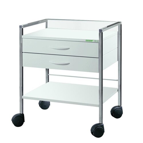 Variocar 60 Basiswagen, 830 mm hoch, mit 2 Schubladen, weiß Produktbild Front View L